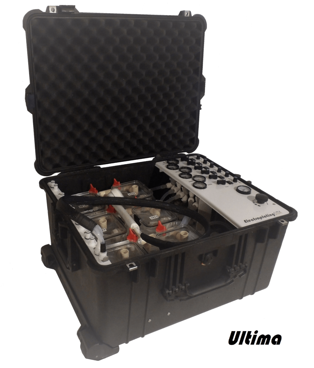 The image shows a lightweight compact mobile electroplating unit in the model Ultima.